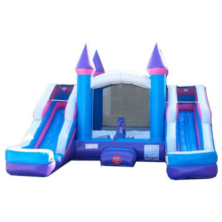 JUNIOR BLUE CASTLE DOUBLE SLIDE